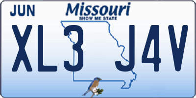 MO license plate XL3J4V