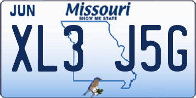 MO license plate XL3J5G
