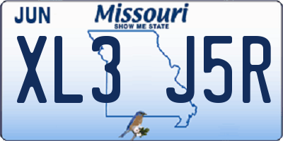 MO license plate XL3J5R