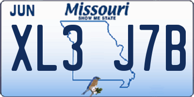 MO license plate XL3J7B