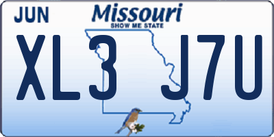 MO license plate XL3J7U