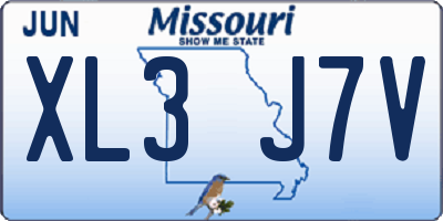 MO license plate XL3J7V