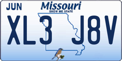 MO license plate XL3J8V