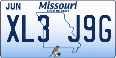 MO license plate XL3J9G