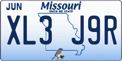 MO license plate XL3J9R