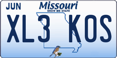MO license plate XL3K0S