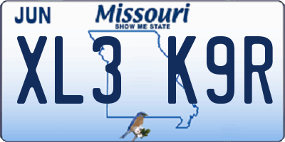 MO license plate XL3K9R