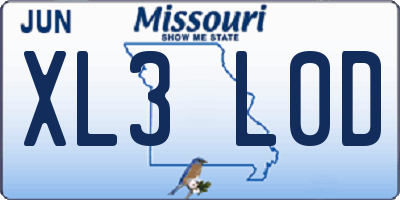 MO license plate XL3L0D