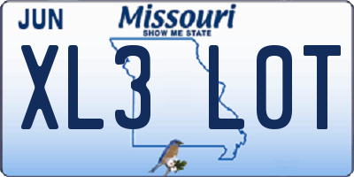 MO license plate XL3L0T