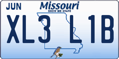 MO license plate XL3L1B