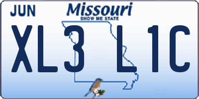 MO license plate XL3L1C
