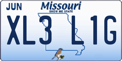 MO license plate XL3L1G