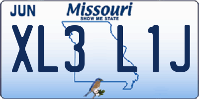 MO license plate XL3L1J
