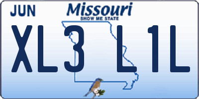 MO license plate XL3L1L