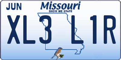 MO license plate XL3L1R