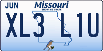 MO license plate XL3L1U