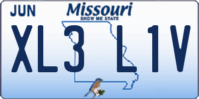 MO license plate XL3L1V