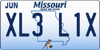 MO license plate XL3L1X