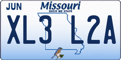 MO license plate XL3L2A