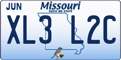 MO license plate XL3L2C