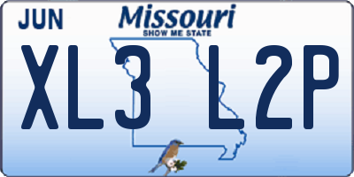 MO license plate XL3L2P