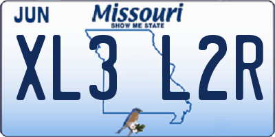 MO license plate XL3L2R