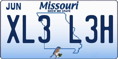 MO license plate XL3L3H