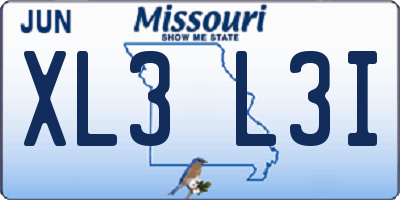 MO license plate XL3L3I
