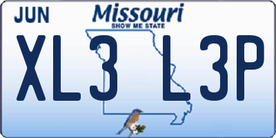 MO license plate XL3L3P