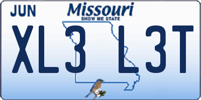 MO license plate XL3L3T