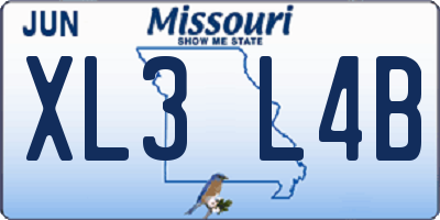 MO license plate XL3L4B