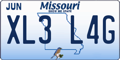 MO license plate XL3L4G