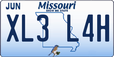 MO license plate XL3L4H