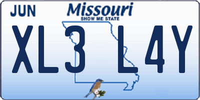 MO license plate XL3L4Y