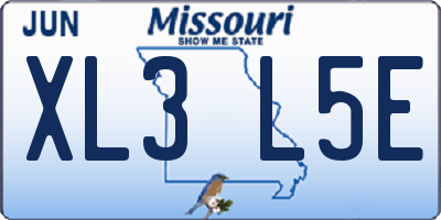 MO license plate XL3L5E