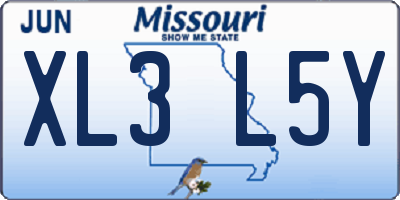 MO license plate XL3L5Y
