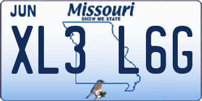 MO license plate XL3L6G