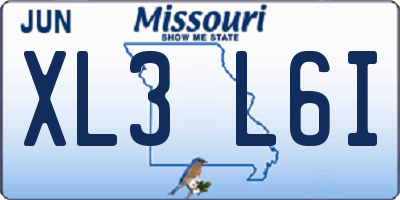 MO license plate XL3L6I