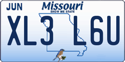 MO license plate XL3L6U