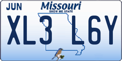 MO license plate XL3L6Y