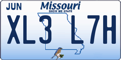 MO license plate XL3L7H