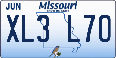 MO license plate XL3L7O