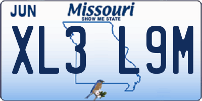 MO license plate XL3L9M