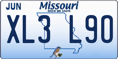 MO license plate XL3L9O