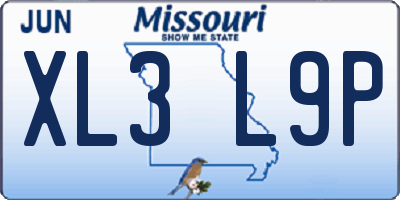 MO license plate XL3L9P