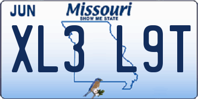 MO license plate XL3L9T