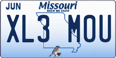 MO license plate XL3M0U