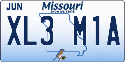 MO license plate XL3M1A