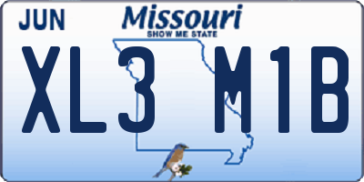 MO license plate XL3M1B