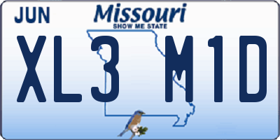 MO license plate XL3M1D